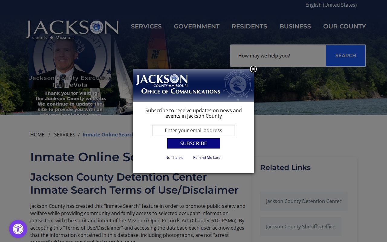 Missouri arrest search county jail roster disclaimer