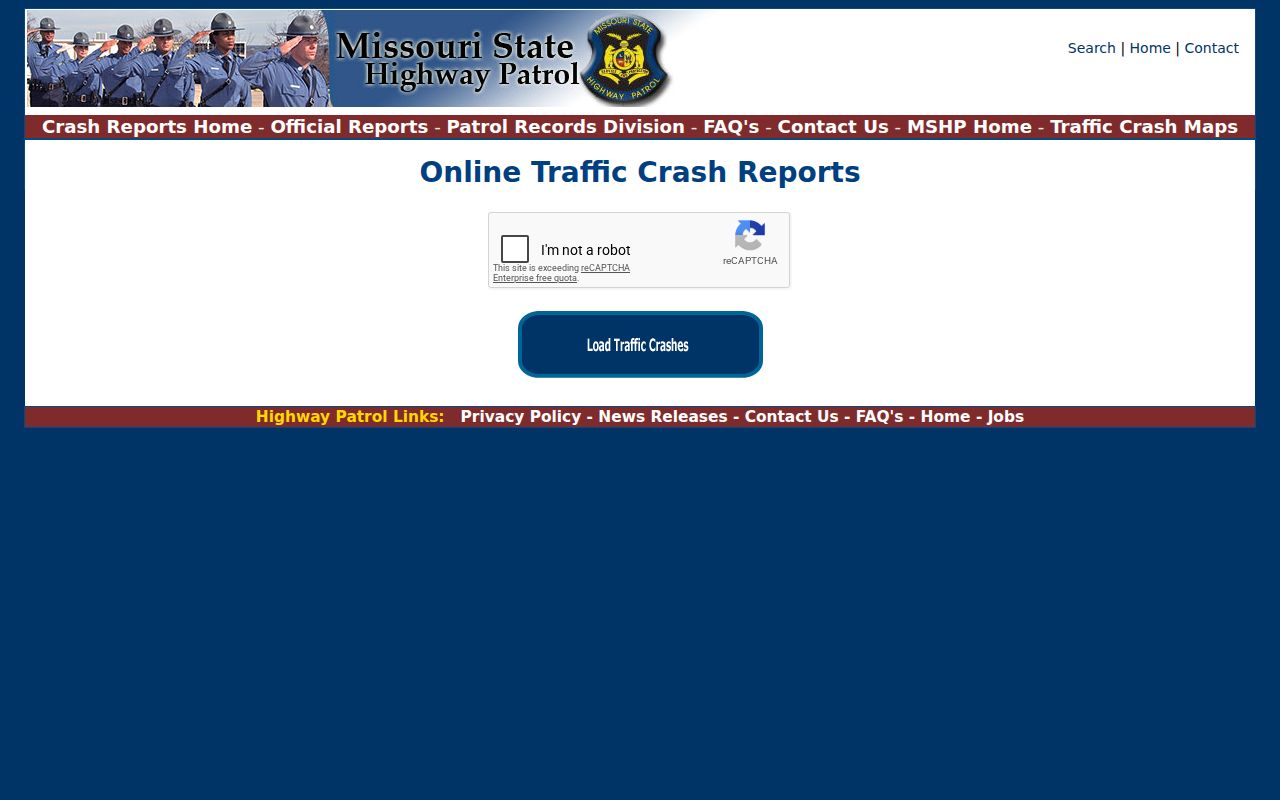 Missouri police records preliminary crash search